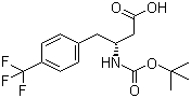structure of CAS# 269726-77-4, N-叔丁氧羰基-(R)-3-氨基-4-(4-三氟甲基苯基)丁酸