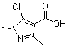 structure of CAS# 27006-82-2, 5-氯-1,3-二甲基-4-吡唑羧酸