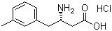 structure of CAS# 270062-92-5, (S)-3-氨基-4-(3-甲基苯基)丁酸盐酸盐