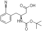 structure of CAS# 270065-83-3, N-叔丁氧羰基-(S)-3-氨基-4-(2-氰基苯基)丁酸