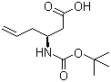 structure of CAS# 270263-03-1, (3S)-3-[[叔丁氧羰基]氨基]-5-己烯酸