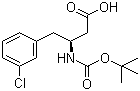 structure of CAS# 270596-39-9, (S)-N-叔丁氧羰基-3-氨基-4-(3-氯苯基)丁酸