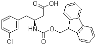 structure of CAS# 270596-40-2, Fmoc-(S)-3-Amino-4-(3-chlorophenyl)butyric acid