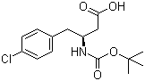 structure of CAS# 270596-42-4, (S)-N-叔丁氧羰基-3-氨基-4-(4-氯苯基)丁酸