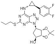 structure of CAS# 274693-49-1, 去羟基乙氧基-2,3-O-(二甲基亚甲基)替格雷洛