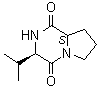 CAS # 27483-18-7, (3R,8aS)-Hexahydro-3-(1-methylethyl)pyrrolo[1,2-a]pyrazine-1,4-dione, Cyclo(L-prolyl-D-valine), Cyclo(L-prolyl-D-valyl), Cyclo-(S-Pro-R-Val), D-Valyl-L-proline diketopiperazine