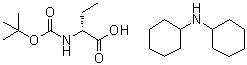 structure of CAS# 27494-47-9, (R)-2-[[叔丁氧羰基]氨基]丁酸(二环己基胺)盐
