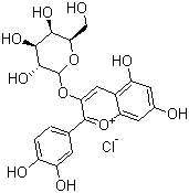 structure of CAS# 27661-36-5, 氯化花青素半乳糖苷