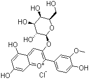 氯化芍药花青素半乳糖苷分子结构 (CAS 28148-89-2)