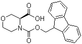 structure of CAS# 281655-37-6, (3S)-3,4-吗啉二羧酸 4-(9H-芴-9-甲基)酯