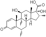 6,9-二氟-11,17-二羟基-16-甲基-3-氧代雄甾-1,4-二烯-17-羧酸分子结构 (CAS 28416-82-2)