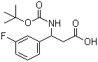 structure of CAS# 284493-59-0, 3-N-Boc-amino-3-(3-fluorophenyl)propionic acid