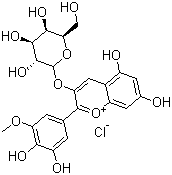 structure of CAS# 28500-02-9, 氯化矮牵牛素半乳糖苷