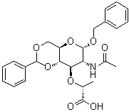 structure of CAS# 2862-03-5, N-乙酰基-1-O-(苯基甲基)-4,6-O-(苯基亚甲基)-alpha-胞壁酸