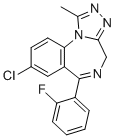 CAS # 28910-91-0, Flualprazolam, 8-chloro-6-(2-fluorophenyl)-1-methyl-4H-(1,2,4)triazolo(4,3-a)(1,4)benzodiazepine