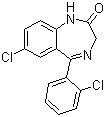 CAS # 2894-67-9, Delorazepam, 5-(2-Chlorophenyl)-7-chloro-1,4-benzodiazepin-2-one