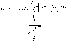 Ethoxylated trimethylolpropane triacrylate molecular structure (CAS 28961-43-5)