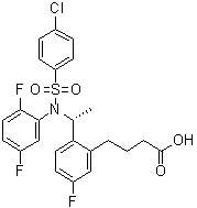 structure of CAS# 290315-45-6, 2-[(1R)-1-[[(4-氯苯基)磺酰基](2,5-二氟苯基)氨基]乙基]-5-氟苯丁酸