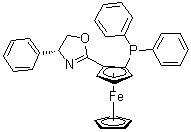 CAS 登录号：291536-01-1, (2S)-1-[(4R)-4,5-二氢-4-苯基-2-恶唑基]-2-(二苯基膦基)-二茂铁
