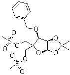 CAS 登录号：293751-01-6, 1,2-O-(1-甲基亚乙基)-4-C-[[(甲基磺酰基)氧基]甲基]-3-O-(苯基甲基)-alpha-D-赤式-呋喃戊糖 5-甲烷磺酸酯