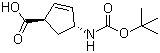 structure of CAS# 298716-03-7, (1R,4R)-4-(N-叔丁氧羰基氨基)-2-环戊烯羧酸