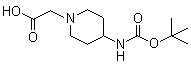 structure of CAS# 299203-94-4, [4-[(叔丁氧羰基)氨基]哌啶-1-基]乙酸