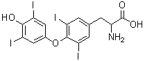 structure of CAS# 300-30-1, O-(4-Hydroxy-3,5-diiodophenyl)-3,5-diiodo-DL-tyrosine