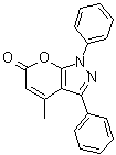 structure of CAS# 30020-86-1, 4-甲基-1,3-二苯基吡喃并[2,3-c]吡唑-6(1H)-酮