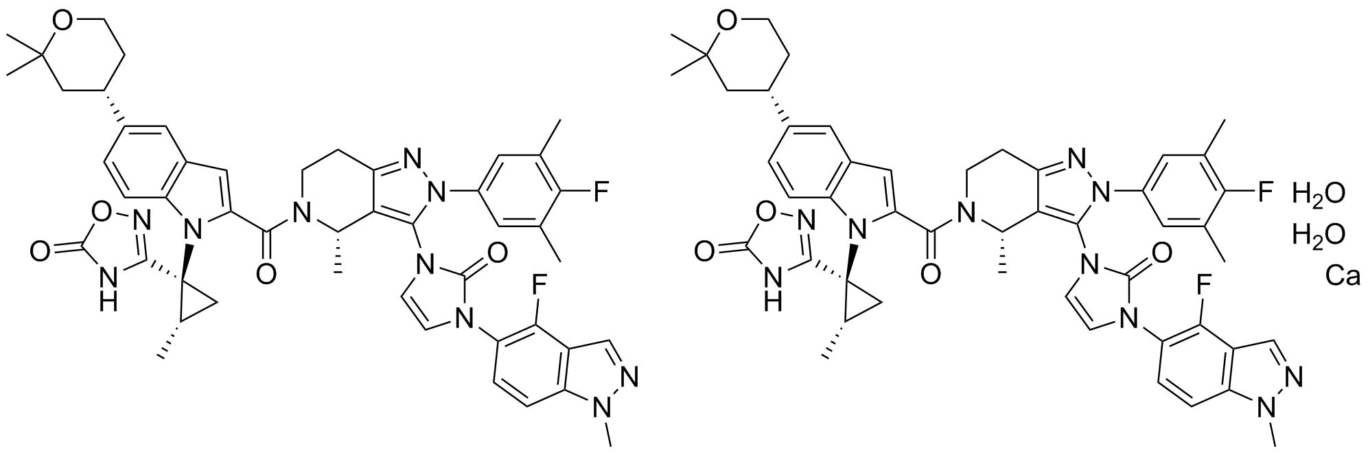 Orforglipron hemicalcium hydrate molecular structure (CAS 3008544-96-2)