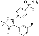 CAS # 301692-76-2, Polmacoxib, 4-[3-(3-Fluorophenyl)-4,5-dihydro-5,5-dimethyl-4-oxo-2-furanyl]benzenesulfonamide, Acelex, CG 100649