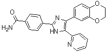 structure of CAS# 301836-43-1, 4-[4-(2,3-二氢-1,4-苯并二氧杂环己-6-基)-5-(2-吡啶基)-1H-咪唑-2-基]苯甲酰胺