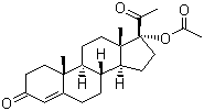 CAS # 302-23-8, Hydroxyprogesterone acetate, 17a-Acetoxyprogesterone, 17a-Hydroxyprogesterone acetate, 17a-Hydroxy-4-pregnene-3,20-dione acetate