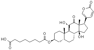 CAS # 30219-16-0, Arenobufagin 3-hemisuberate, (3beta,5beta,11alpha)-3-[(7-Carboxy-1-oxoheptyl)oxy]-11,14-dihydroxy-12-oxo-bufa-20,22-dienolide