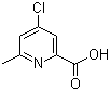 structure of CAS# 30235-19-9, 4-Chloro-6-methylpyridine-2-carboxylic acid