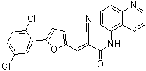 structure of CAS# 304896-28-4, 2-氰基-3-[5-(2,5-二氯苯基)-2-呋喃基]-N-5-喹啉基-2-丙烯酰胺