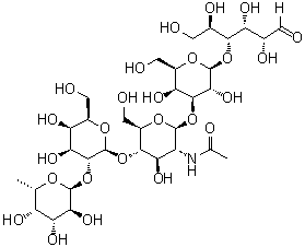 CAS 登录号：30517-76-1, O-6-脱氧-alpha-L-吡喃半乳糖基-(1→2)-O-beta-D-吡喃半乳糖基-(1→4)-O-2-(乙酰氨基)-2-脱氧-beta-D-吡喃葡萄糖基-(1→3)-O-beta-D-吡喃半乳糖基-(1→4)-D-葡萄糖