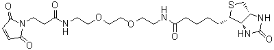 structure of CAS# 305372-39-8, (3aS,4S,6aR)-N-[2-[2-[2-[[3-(2,5-二氢-2,5-二氧代-1H-吡咯-1-基)-1-氧代丙基]氨基]乙氧基]乙氧基]乙基]六氢-2-氧代-1H-噻吩并[3,4-d]咪唑-4-戊酰胺