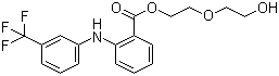 CAS 登录号：30544-47-9, 依托芬那酯, 2-(2-羟基乙氧基)乙基 2-[3-(三氟甲基)苯胺基]苯甲酸酯