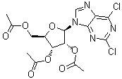structure of CAS# 3056-18-6, 2,6-Dichloro-9-(2,3,5-tri-O-acetyl-beta-D-ribofuranosyl)-9H-purine