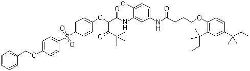CAS 登录号：30744-85-5, N-[5-[[4-[2,4-双(叔戊基)苯氧)]-1-氧代丁基]氨基]-2-氯苯基]-4,4-二甲基-3-氧代-2-[4-[[4-(苯甲氧基)苯基]磺基]苯氧基]戊酰胺