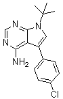 CAS # 309739-67-1, 5-(4-Chlorophenyl)-7-(1,1-dimethylethyl)-7H-pyrrolo[2,3-d]pyrimidin-4-amine