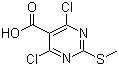 structure of CAS# 313339-35-4, 4,6-二氯-2-(甲硫基)嘧啶-5-甲酸
