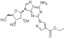 structure of CAS# 313348-16-2, 1-(6-氨基-9-beta-D-呋喃核糖基-9H-嘌呤-2-基)-1H-吡唑-4-羧酸乙酯