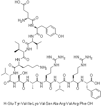 CAS 登录号：314752-39-1, L-alpha-谷氨酰-L-酪氨酰-L-缬氨酰-L-异亮氨酰-L-赖氨酰-L-缬氨酰-L-丝氨酰-L-丙氨酰-L-精氨酰-L-缬氨酰-L-精氨酰-L-苯丙氨酸