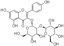 山柰酚-3-O-葡糖基(1→2)半乳糖苷分子结构 (CAS 31512-06-8)