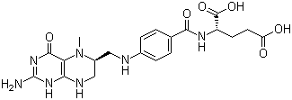 structure of CAS# 31690-09-2, L-5-甲基四氢叶酸