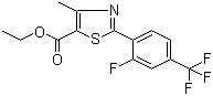 structure of CAS# 317319-35-0, Ethyl 2-[2-fluoro-4-(trifluoromethyl)phenyl]-4-methyl-5-thiazolecarboxylate