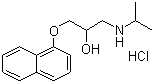 CAS # 318-98-9, Propranolol hydrochloride, DL-1-(Isopropylamino)-3-(1-naphthyloxy)-2-propanol hydrochloride