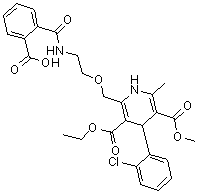 structure of CAS# 318465-73-5, 2-[[2-[(2-羧基苯甲酰基)氨基]乙氧基]甲基]-4-(2-氯苯基)-1,4-二氢-6-甲基-3,5-吡啶二甲酸 3-乙基 5-甲基酯