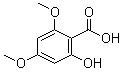 structure of CAS# 3187-19-7, 2-羟基-4,6-二甲氧基苯甲酸